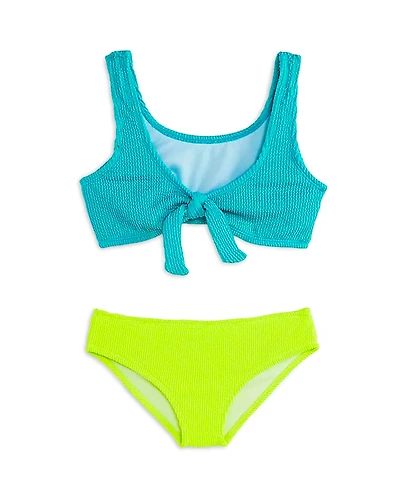 Limeapple Girls' Izy Crinkle Tie Front Two Piece Swimsuit - Little Kid, Big Kid