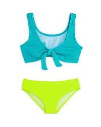 Limeapple Girls' Izy Crinkle Tie Front Two Piece Swimsuit - Little Kid, Big Kid