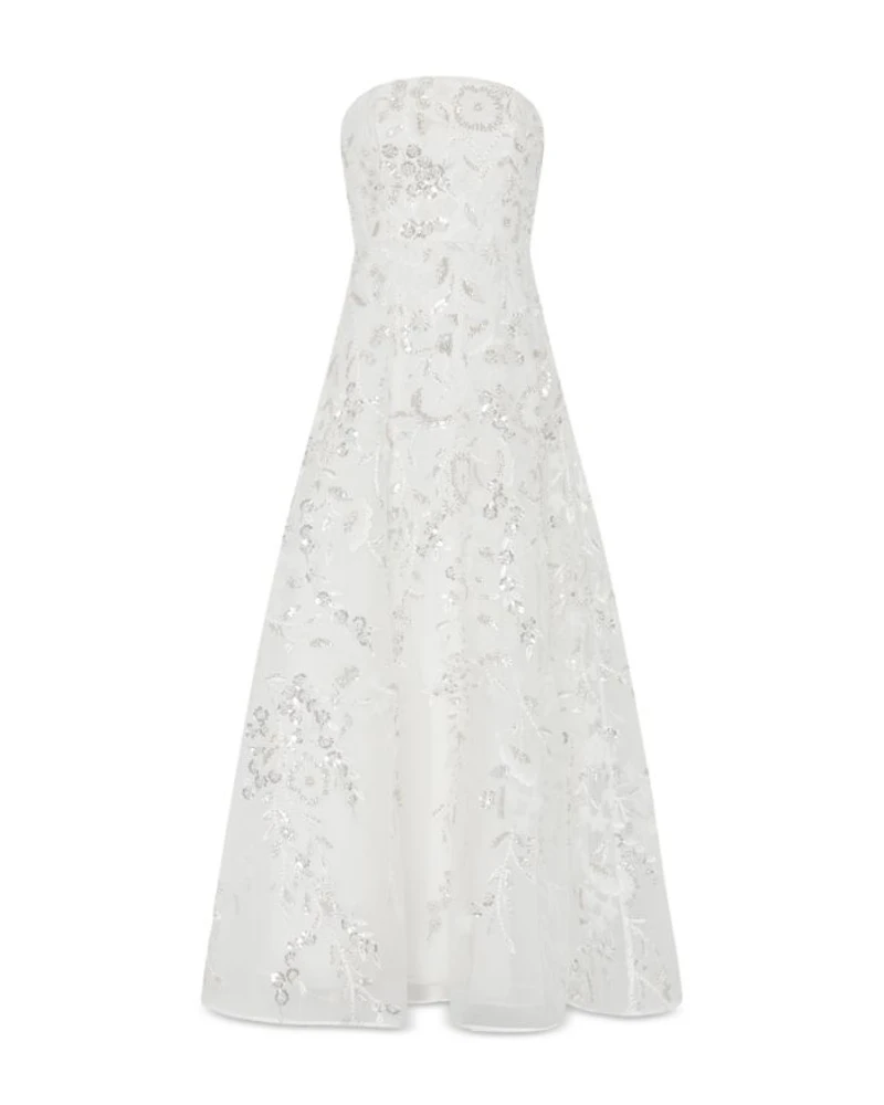 Petunia Silver Beaded Dream Sequin Gown