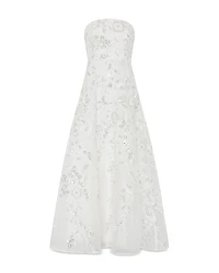 Milly Petunia Silver Beaded Dream Sequin Gown