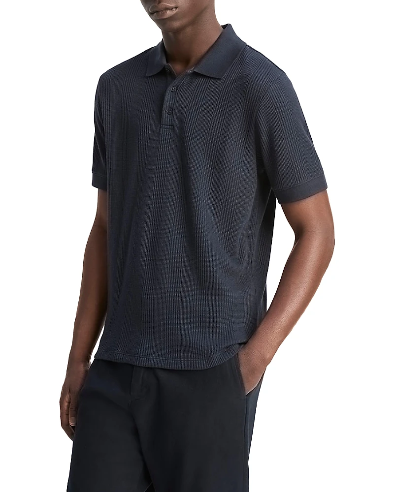 Vince Variegated Texture Polo Shirt