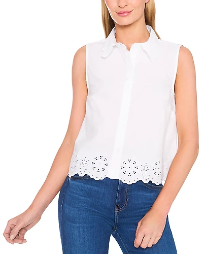 CeCe Eyelet Embroidery Top