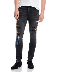 Bryant Distressed Skinny Jeans Charcoal Drift