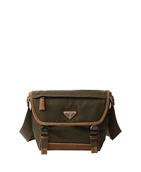 Medium Re-Nylon and Suede Shoulder Bag