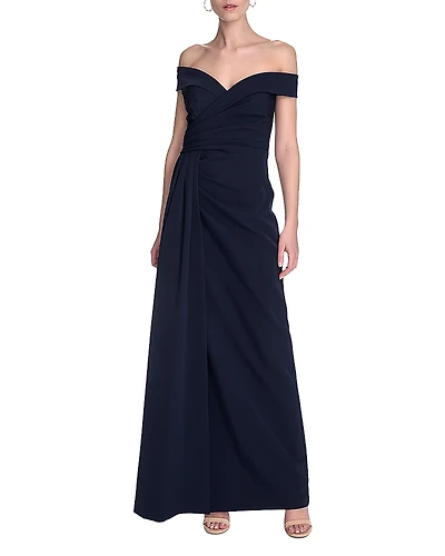 Eliza J Portrait Off-the-Shoulder Drape Gown