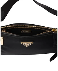 Re-Nylon and Leather Shoulder Bag