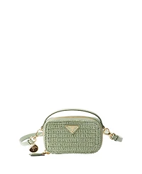 Prada Crochet and Leather Mini-Pouch