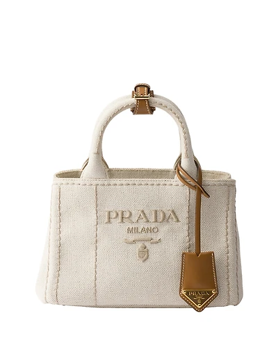 Prada Jardiniere Mini Linen Blend Bag