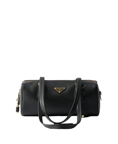 Medium Leather Top-Handle Bag with Padlock