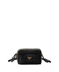 Re-Nylon and Nappa Leather Mini Shoulder Bag with Bow