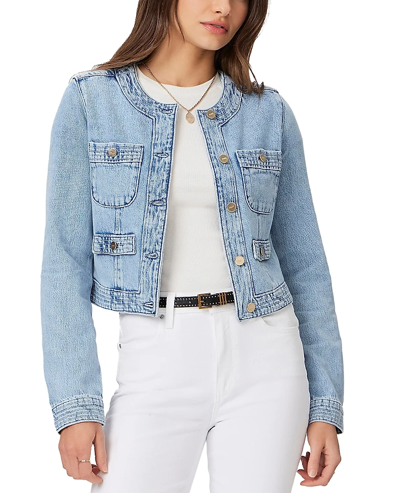 Paige Kiya Crewneck Button Front Denim Jacket