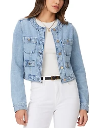 Paige Kiya Crewneck Button Front Denim Jacket