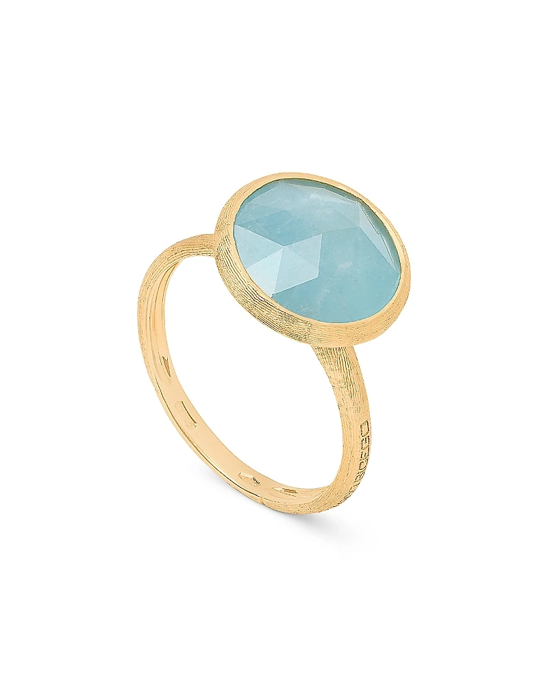 Marco Bicego 18K Yellow Gold Jaipur Color Aquamarine Medium Bezel Ring