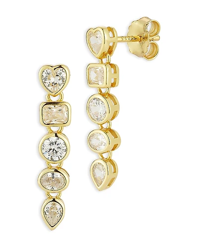 Aqua Mixed Shape Dangle Earrings, Exclusive