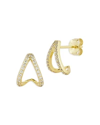 Aqua Pave V Stud Earrings, Exclusive