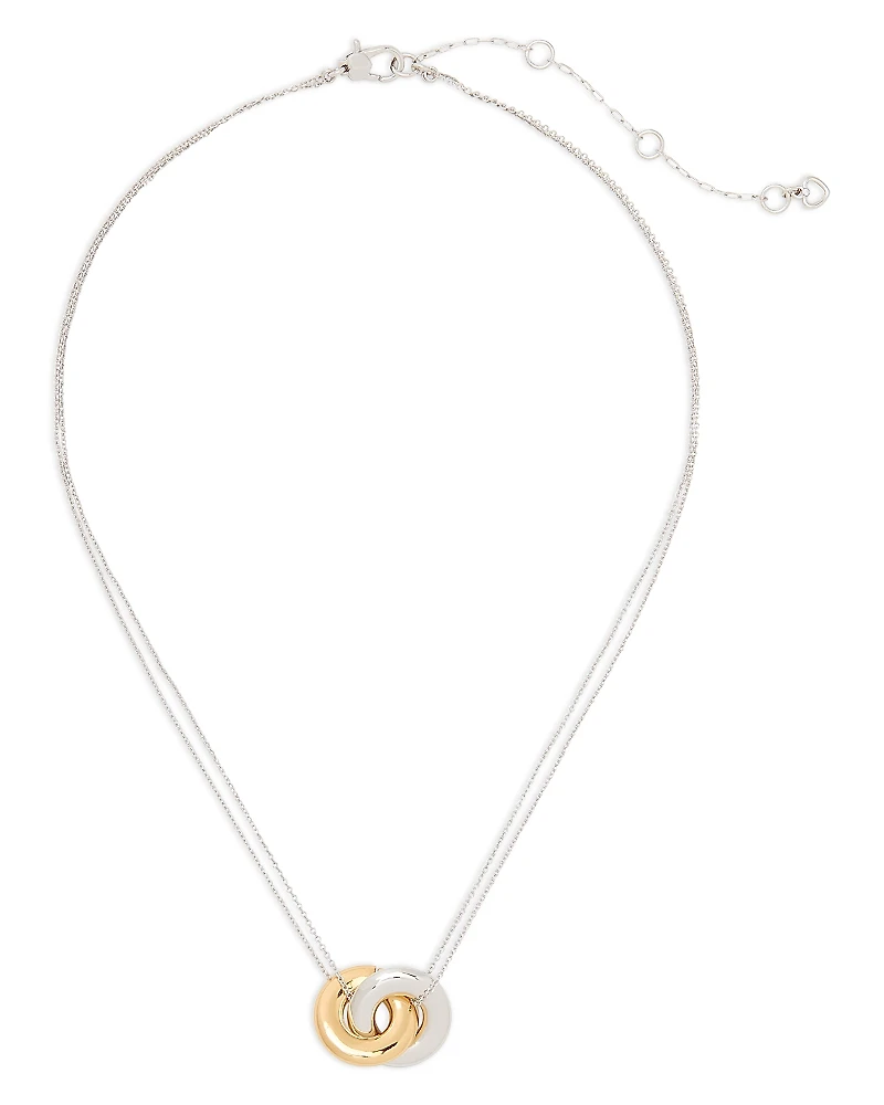 kate spade new york Interlock Pendant Necklace, 16-19