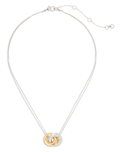 kate spade new york Interlock Pendant Necklace, 16-19