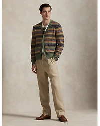 Fair Isle Cotton Blend Cardigan
