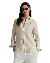 Classic Fit Striped Linen Shirt