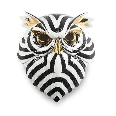 Lladro Owl Mask, Black-Gold