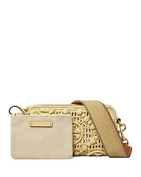 Miller T Monogram Raffia Crossbody