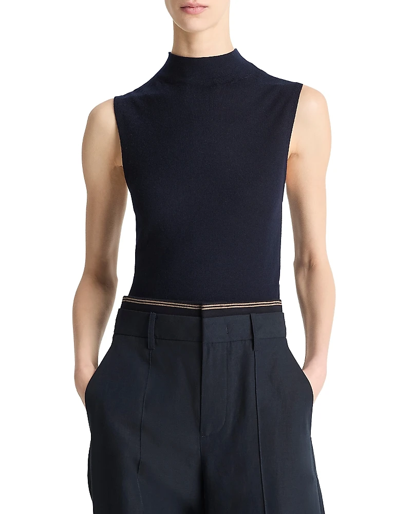 Vince Sleeveless Mock Neck Top