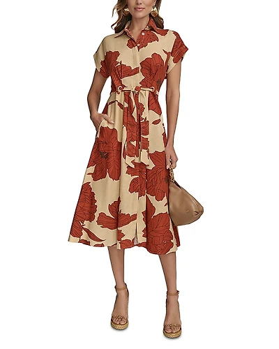 Donna Karan Linen Blend Shirtdress