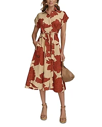 Donna Karan Linen Blend Shirtdress