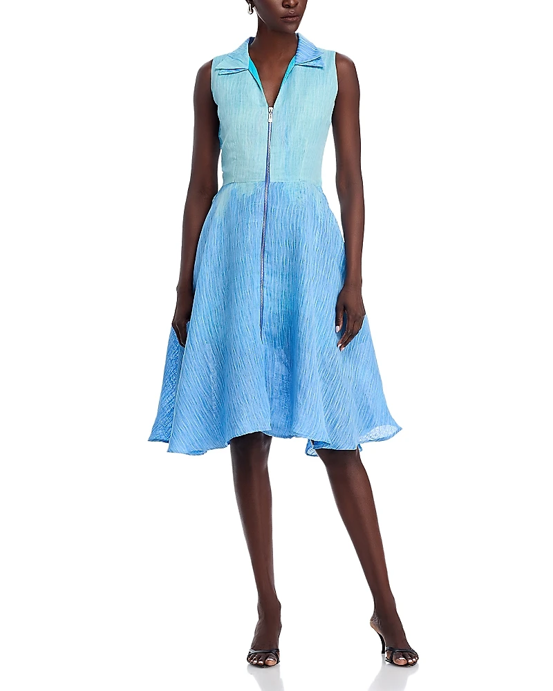 Kahindo Double Layer Threaded Ombre Organza Dress