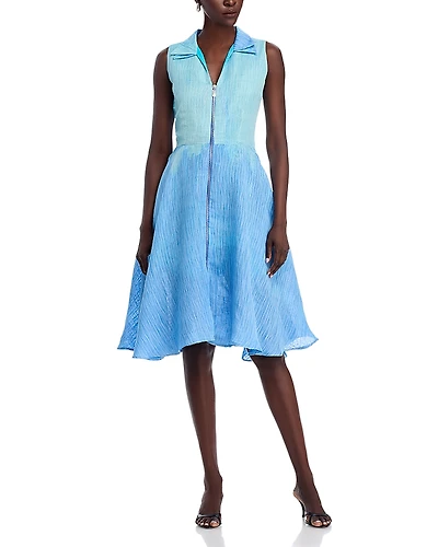 Kahindo Double Layer Threaded Ombre Organza Dress