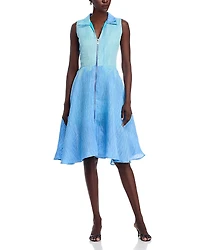 Kahindo Double Layer Threaded Ombre Organza Dress