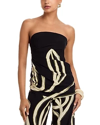 Cala de la Cruz Charlotte Printed Asymmetric Top