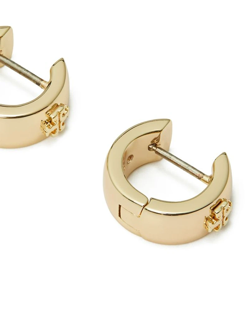 Kira Double T Huggie Hoop Earrings