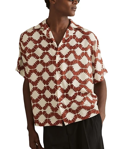 Makarb Abstract Floral Camp Shirt