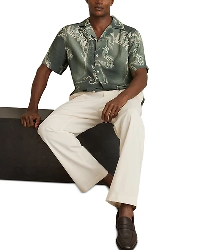 Short Sleeve Button Front Camp Shirt