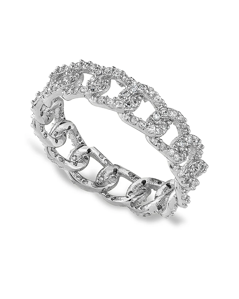 Kenneth Jay Lane Pave Chain Link Ring