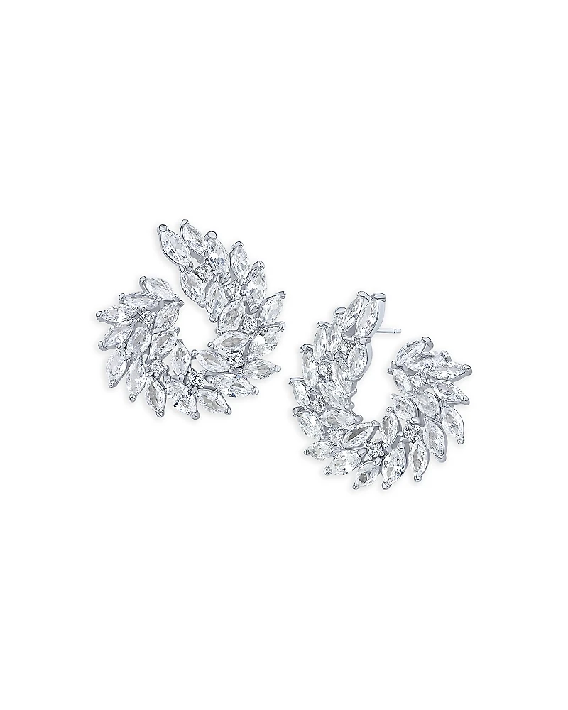 Kenneth Jay Lane Round & Marquise Cubic Zirconia Swirl Statement Earrings