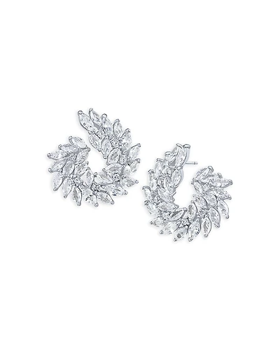 Kenneth Jay Lane Round & Marquise Cubic Zirconia Swirl Statement Earrings