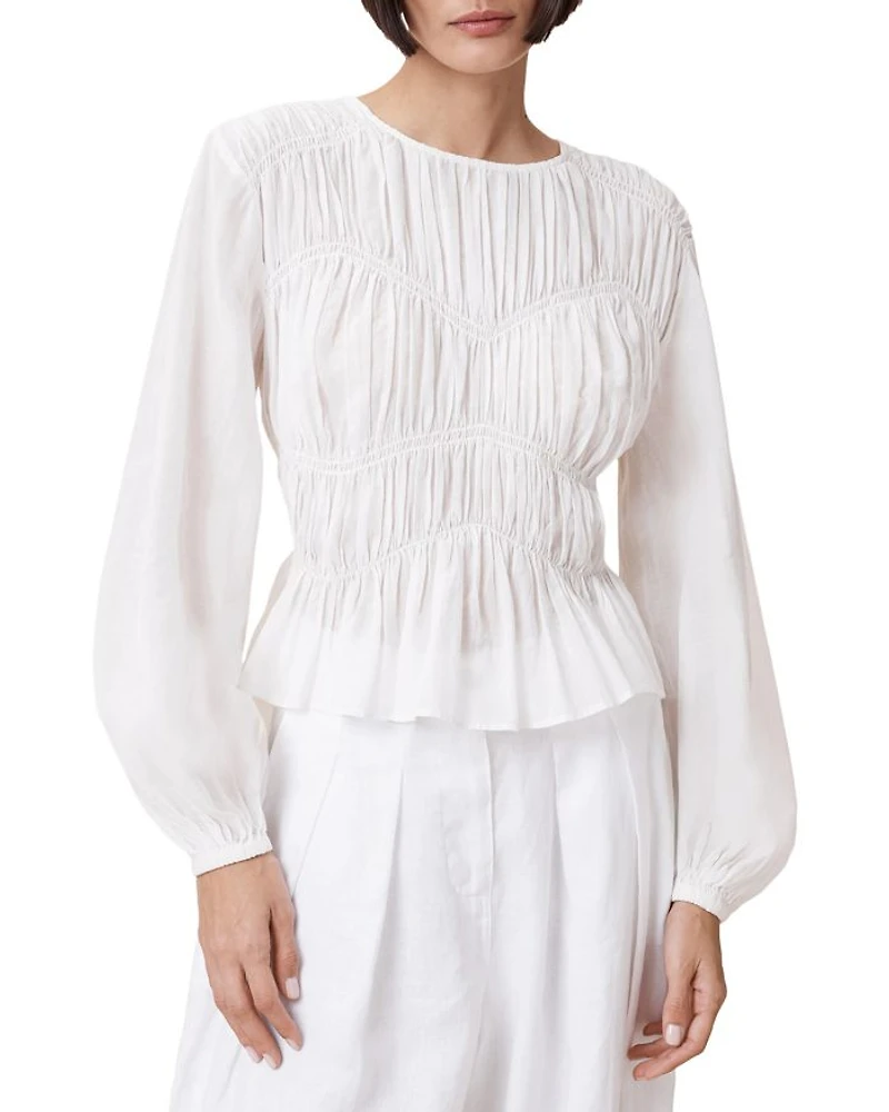 Melani Smocked Peplum Top