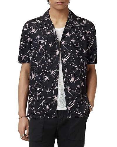 John Varvatos Dan Printed Short Sleeve Camp Shirt