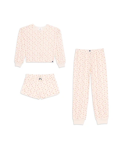 Splendid Girls' Brushed Jersey Top, Shorts & Pants Pajamas Set - Big Kid