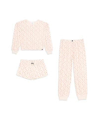 Splendid Girls' Brushed Jersey Top, Shorts & Pants Pajamas Set - Big Kid