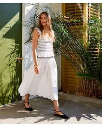 Elsa Smocked Waist Midi Skirt