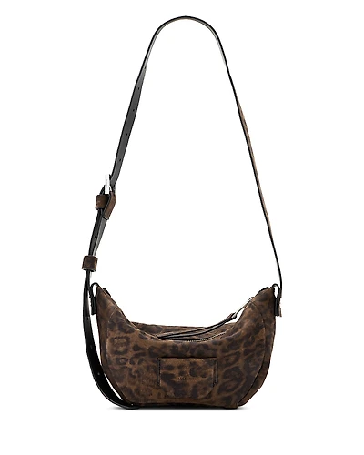 Allsaints Madea Leopard Print Suede Crossbody