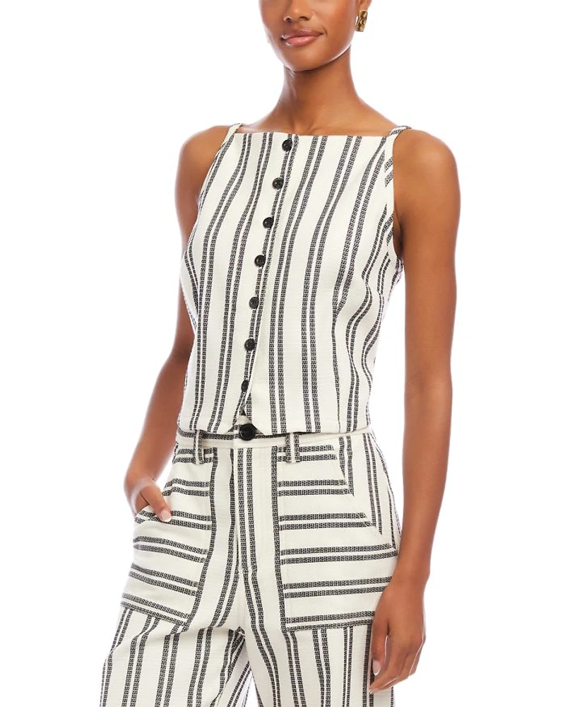 Elis Sleeveless Button Front Top