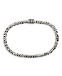 Classic Chain Sterling Silver Lava Bracelet with Blue Sapphire