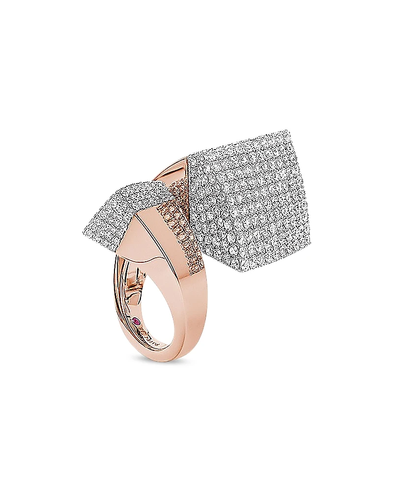 Roberto Coin 18K White & Rose Gold Sauvage Diamond Pave Statement Ring
