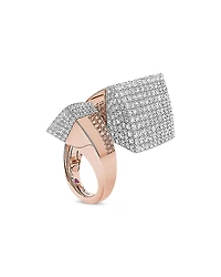 Roberto Coin 18K White & Rose Gold Sauvage Diamond Pave Statement Ring