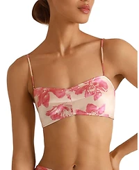 Kiki De Montparnasse Papillon Et Orchidee Silk Lounge Bandeau Top