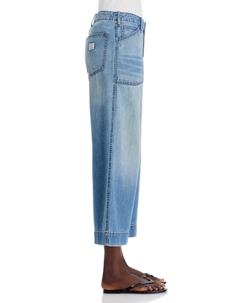 Georgia High Rise Cropped Wide Leg Jeans Galton Indigo